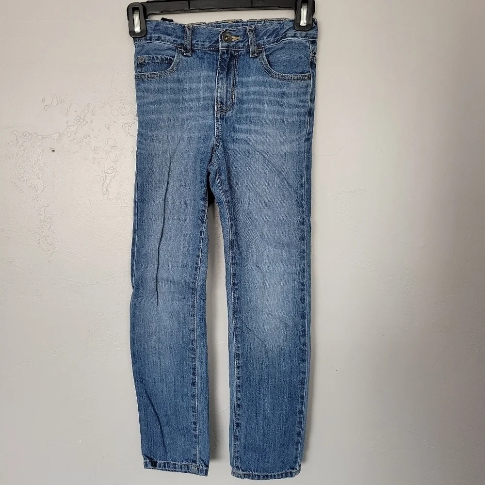 The Children's Place Medium Wash Denim Skinny Jeans Boys 8 Adjustable Waist